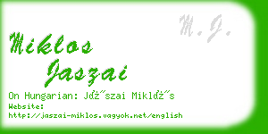 miklos jaszai business card